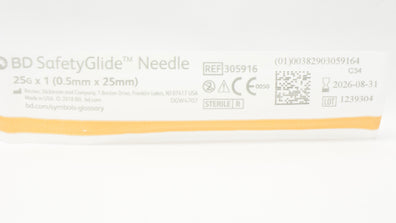 BD 305916 Safety Glide Ndle 25G x 1inch